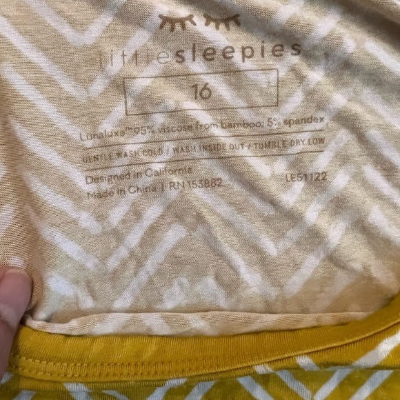 Little Sleepies Sunny Chevron 2-Piece Bamboo Pajama Set - Girls Size 16 - Picture 3 of 9